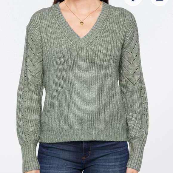 NWT Market & Spruce Kennedy Pointelle Sweater - Picture 1 of 5